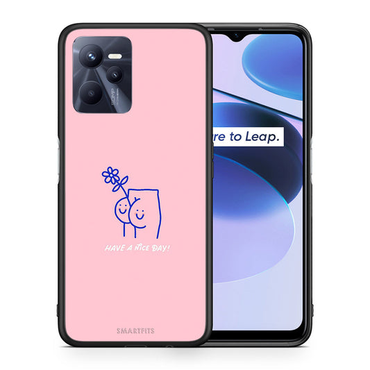 Θήκη Realme C35 Nice Day από τη Smartfits με σχέδιο στο πίσω μέρος και μαύρο περίβλημα | Realme C35 Nice Day case with colorful back and black bezels