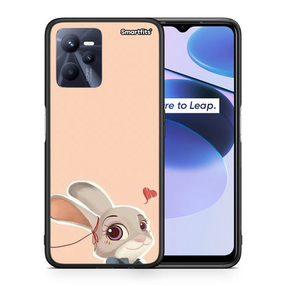 Θήκη Realme C35 Nick Wilde And Judy Hopps Love 2 από τη Smartfits με σχέδιο στο πίσω μέρος και μαύρο περίβλημα | Realme C35 Nick Wilde And Judy Hopps Love 2 case with colorful back and black bezels