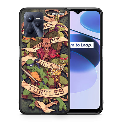 Θήκη Realme C35 Ninja Turtles από τη Smartfits με σχέδιο στο πίσω μέρος και μαύρο περίβλημα | Realme C35 Ninja Turtles case with colorful back and black bezels