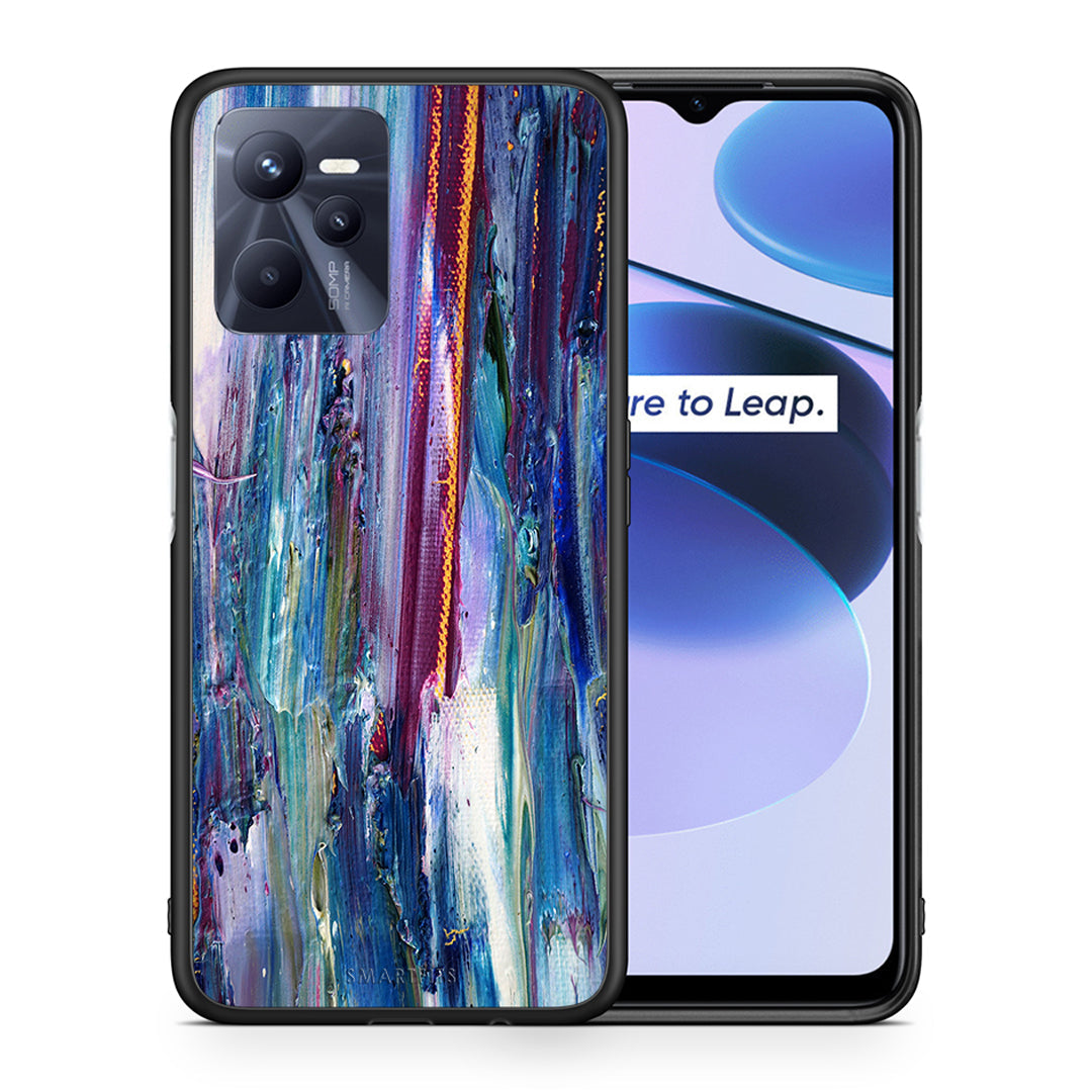 Θήκη Realme C35 Winter Paint από τη Smartfits με σχέδιο στο πίσω μέρος και μαύρο περίβλημα | Realme C35 Winter Paint case with colorful back and black bezels