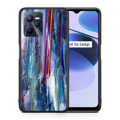 Θήκη Realme C35 Winter Paint από τη Smartfits με σχέδιο στο πίσω μέρος και μαύρο περίβλημα | Realme C35 Winter Paint case with colorful back and black bezels