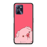 Thumbnail for Realme C35 Pig Love 1 Θήκη Αγίου Βαλεντίνου από τη Smartfits με σχέδιο στο πίσω μέρος και μαύρο περίβλημα | Smartphone case with colorful back and black bezels by Smartfits