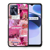 Thumbnail for Θήκη Αγίου Βαλεντίνου Realme C35 Pink Love από τη Smartfits με σχέδιο στο πίσω μέρος και μαύρο περίβλημα | Realme C35 Pink Love case with colorful back and black bezels