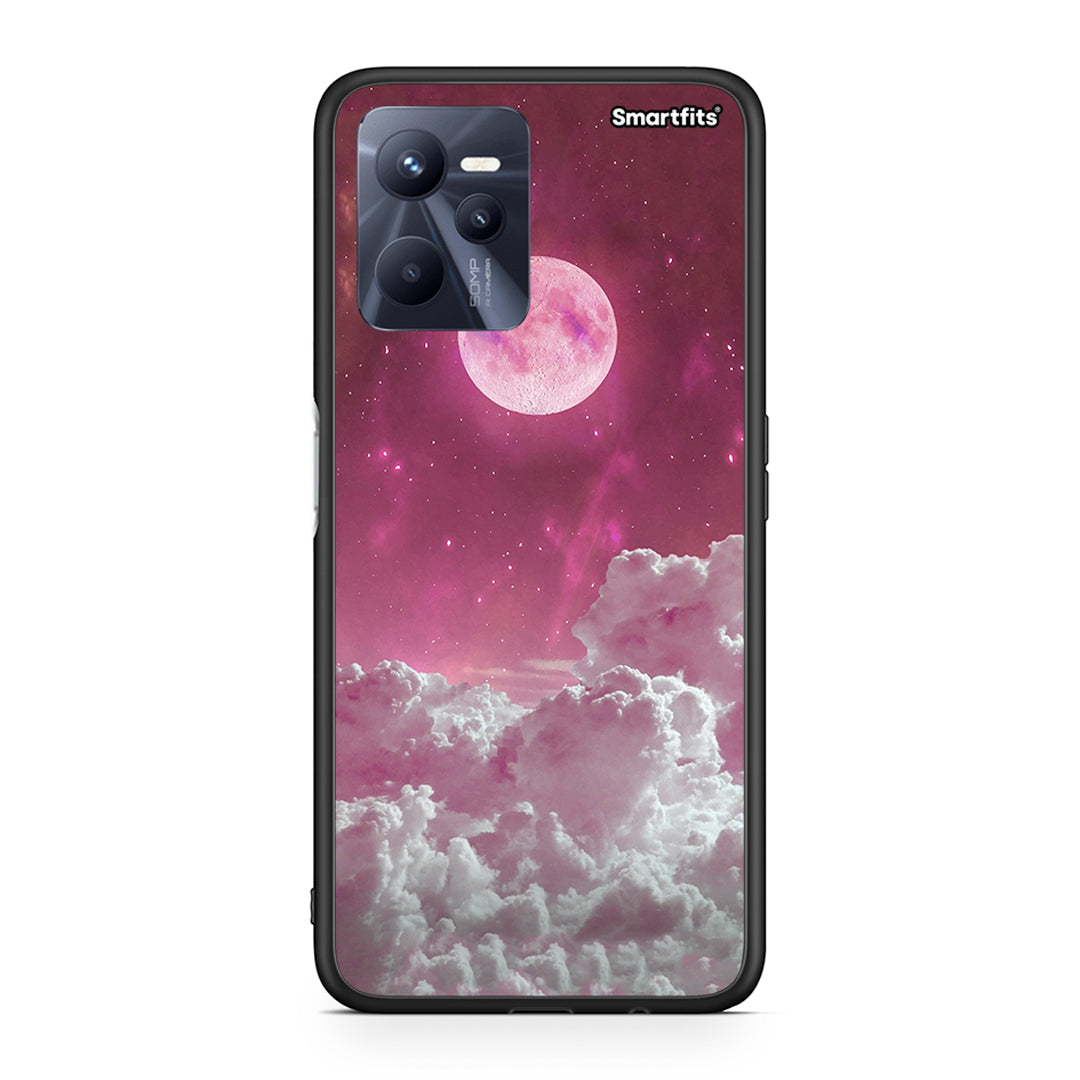 Realme C35 Pink Moon θήκη από τη Smartfits με σχέδιο στο πίσω μέρος και μαύρο περίβλημα | Smartphone case with colorful back and black bezels by Smartfits