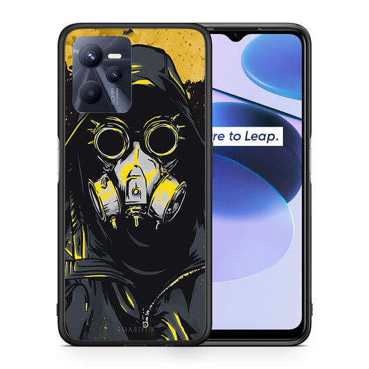 Θήκη Realme C35 Mask PopArt από τη Smartfits με σχέδιο στο πίσω μέρος και μαύρο περίβλημα | Realme C35 Mask PopArt case with colorful back and black bezels