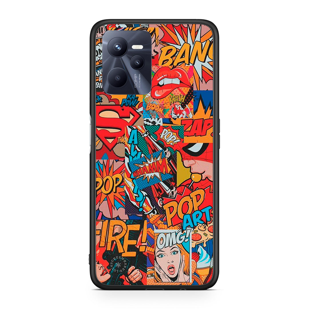 Realme C35 PopArt OMG θήκη από τη Smartfits με σχέδιο στο πίσω μέρος και μαύρο περίβλημα | Smartphone case with colorful back and black bezels by Smartfits