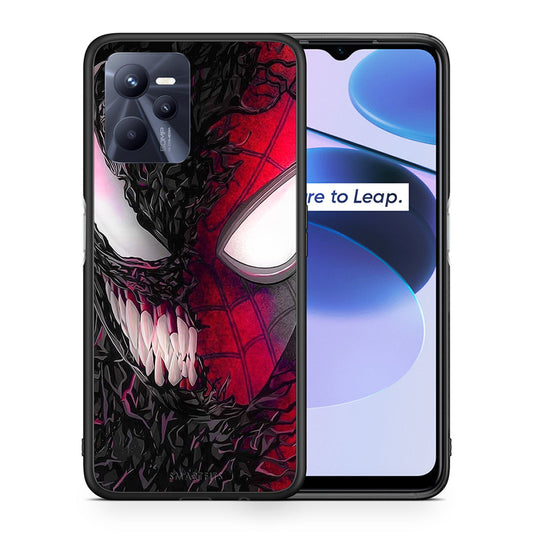 Θήκη Realme C35 SpiderVenom PopArt από τη Smartfits με σχέδιο στο πίσω μέρος και μαύρο περίβλημα | Realme C35 SpiderVenom PopArt case with colorful back and black bezels