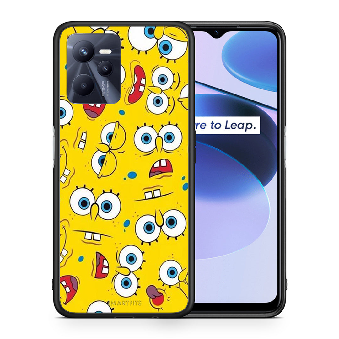 Θήκη Realme C35 Sponge PopArt από τη Smartfits με σχέδιο στο πίσω μέρος και μαύρο περίβλημα | Realme C35 Sponge PopArt case with colorful back and black bezels
