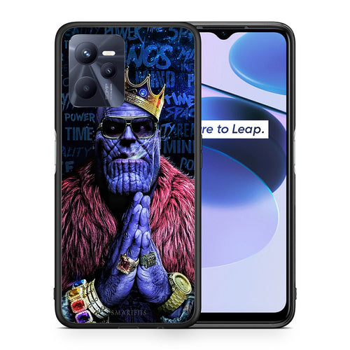 Θήκη Realme C35 Thanos PopArt από τη Smartfits με σχέδιο στο πίσω μέρος και μαύρο περίβλημα | Realme C35 Thanos PopArt case with colorful back and black bezels