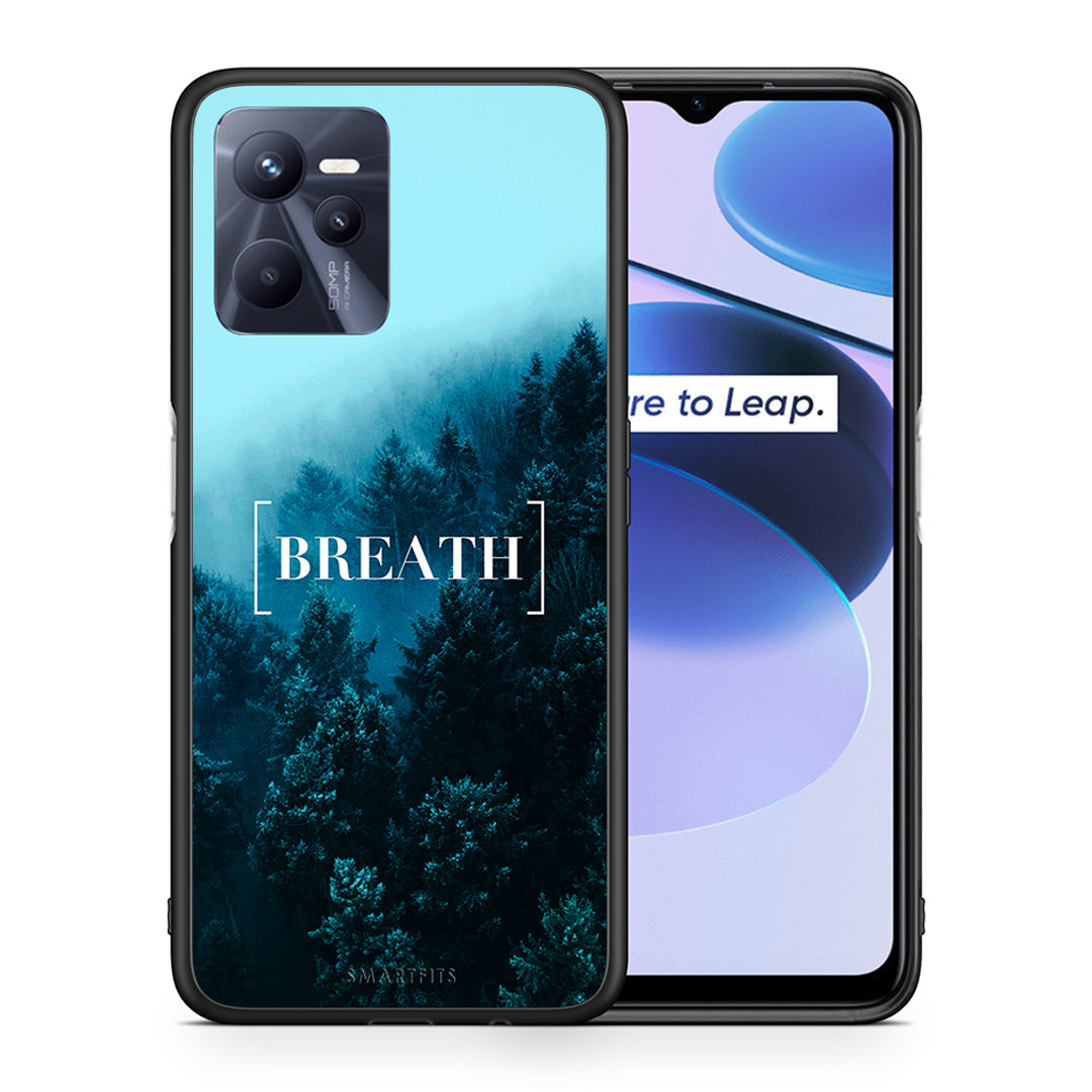 Θήκη Realme C35 Breath Quote από τη Smartfits με σχέδιο στο πίσω μέρος και μαύρο περίβλημα | Realme C35 Breath Quote case with colorful back and black bezels