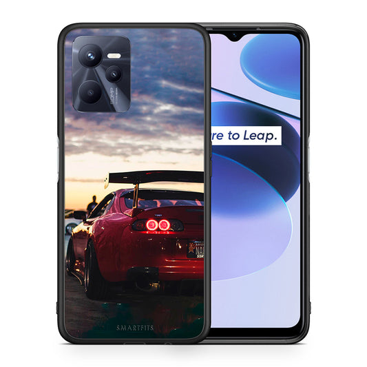 Θήκη Realme C35 Racing Supra από τη Smartfits με σχέδιο στο πίσω μέρος και μαύρο περίβλημα | Realme C35 Racing Supra case with colorful back and black bezels