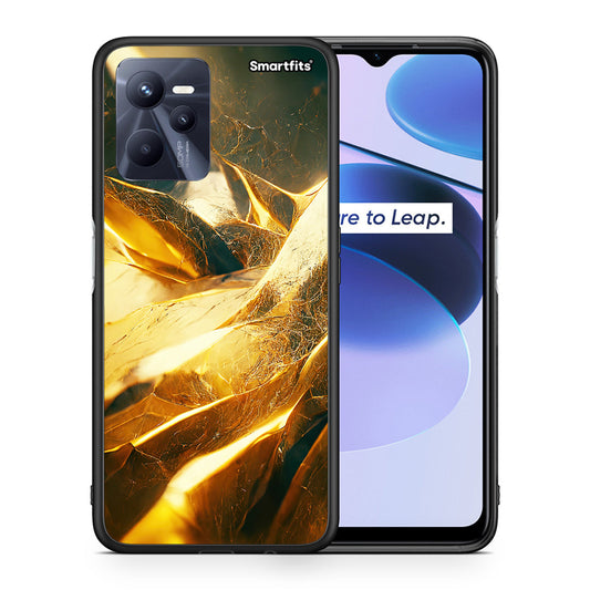 Θήκη Realme C35 Real Gold από τη Smartfits με σχέδιο στο πίσω μέρος και μαύρο περίβλημα | Realme C35 Real Gold case with colorful back and black bezels