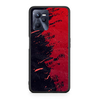 Thumbnail for Realme C35 Red Paint Θήκη Αγίου Βαλεντίνου από τη Smartfits με σχέδιο στο πίσω μέρος και μαύρο περίβλημα | Smartphone case with colorful back and black bezels by Smartfits