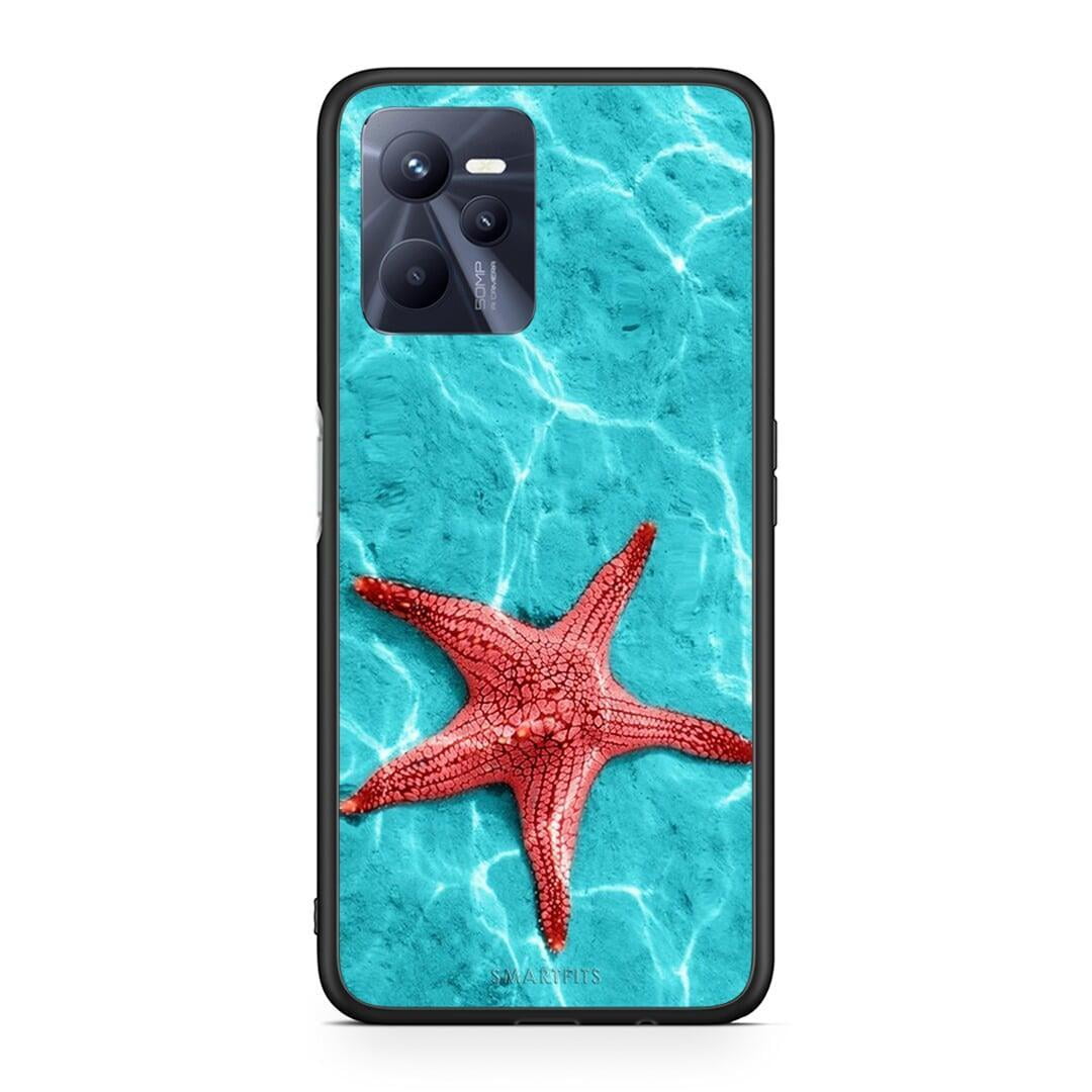 Realme C35 Red Starfish Θήκη από τη Smartfits με σχέδιο στο πίσω μέρος και μαύρο περίβλημα | Smartphone case with colorful back and black bezels by Smartfits