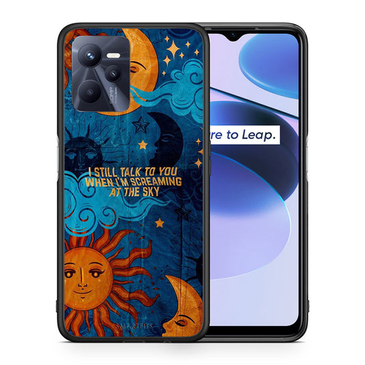 Θήκη Realme C35 Screaming Sky από τη Smartfits με σχέδιο στο πίσω μέρος και μαύρο περίβλημα | Realme C35 Screaming Sky case with colorful back and black bezels