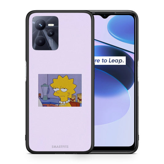 Θήκη Realme C35 So Happy από τη Smartfits με σχέδιο στο πίσω μέρος και μαύρο περίβλημα | Realme C35 So Happy case with colorful back and black bezels