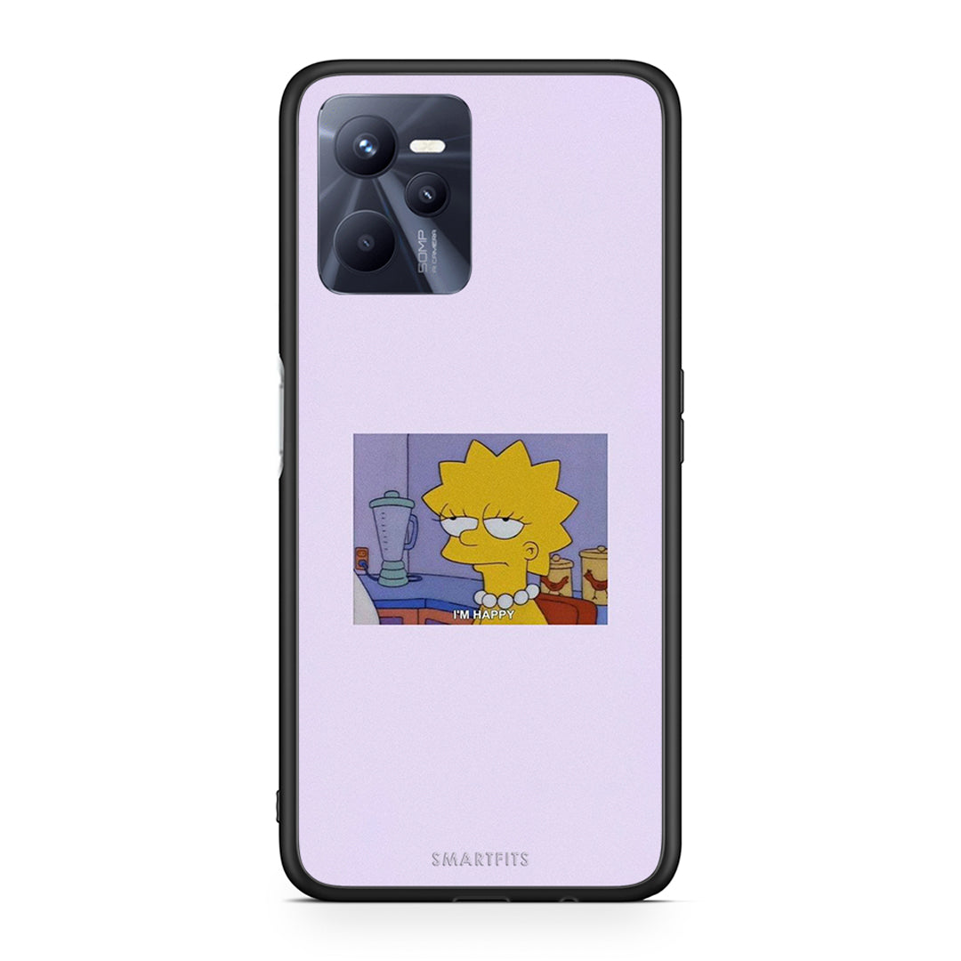 Realme C35 So Happy θήκη από τη Smartfits με σχέδιο στο πίσω μέρος και μαύρο περίβλημα | Smartphone case with colorful back and black bezels by Smartfits