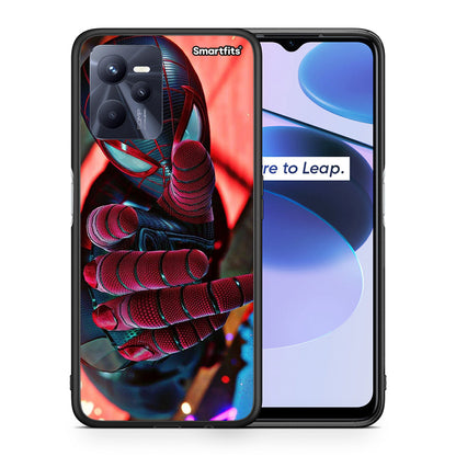Θήκη Realme C35 Spider Hand από τη Smartfits με σχέδιο στο πίσω μέρος και μαύρο περίβλημα | Realme C35 Spider Hand case with colorful back and black bezels