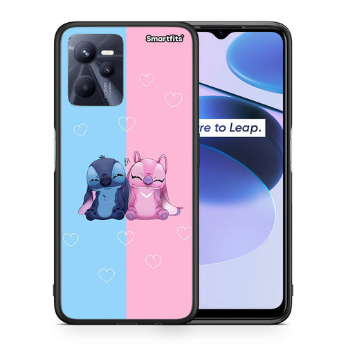 Θήκη Realme C35 Stitch And Angel από τη Smartfits με σχέδιο στο πίσω μέρος και μαύρο περίβλημα | Realme C35 Stitch And Angel case with colorful back and black bezels