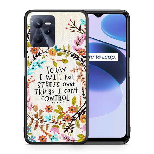 Θήκη Realme C35 Stress Over από τη Smartfits με σχέδιο στο πίσω μέρος και μαύρο περίβλημα | Realme C35 Stress Over case with colorful back and black bezels