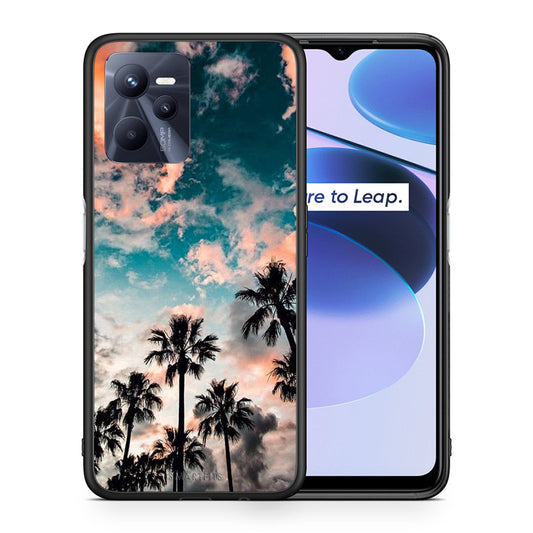 Θήκη Realme C35 Sky Summer από τη Smartfits με σχέδιο στο πίσω μέρος και μαύρο περίβλημα | Realme C35 Sky Summer case with colorful back and black bezels