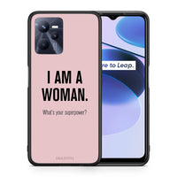Thumbnail for Θήκη Realme C35 Superpower Woman από τη Smartfits με σχέδιο στο πίσω μέρος και μαύρο περίβλημα | Realme C35 Superpower Woman case with colorful back and black bezels