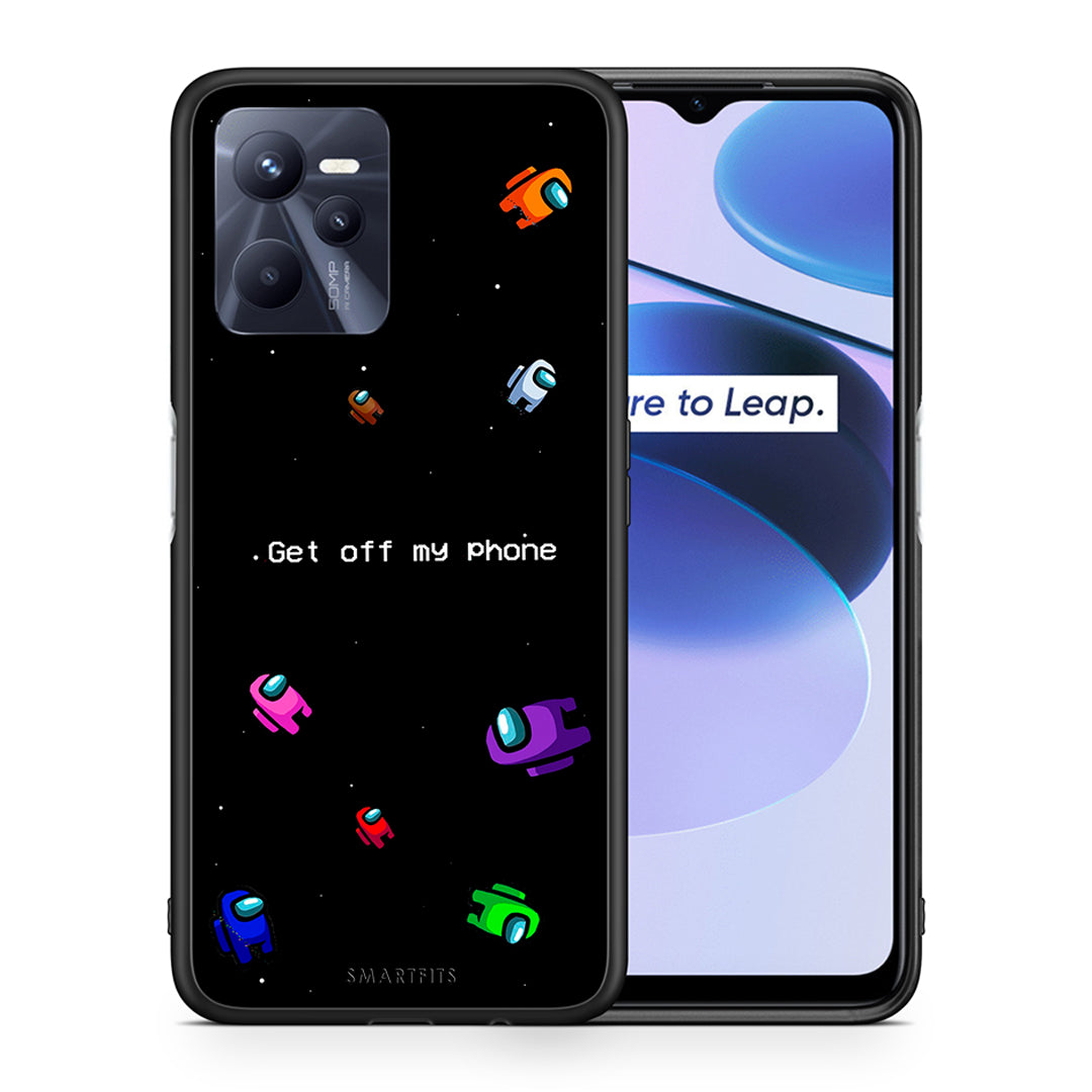 Θήκη Realme C35 AFK Text από τη Smartfits με σχέδιο στο πίσω μέρος και μαύρο περίβλημα | Realme C35 AFK Text case with colorful back and black bezels