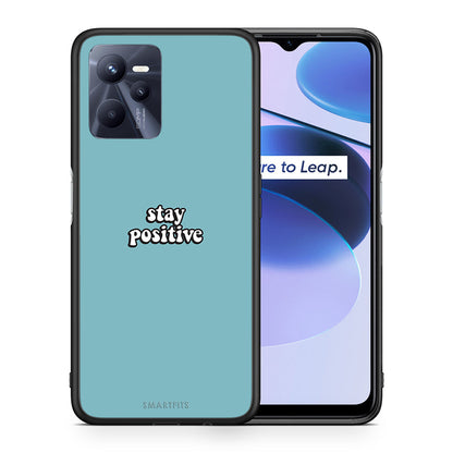 Θήκη Realme C35 Positive Text από τη Smartfits με σχέδιο στο πίσω μέρος και μαύρο περίβλημα | Realme C35 Positive Text case with colorful back and black bezels