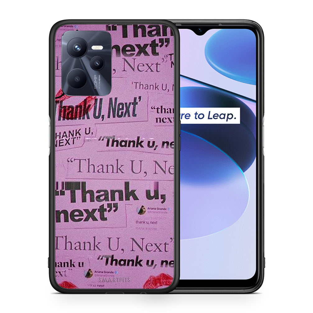 Θήκη Αγίου Βαλεντίνου Realme C35 Thank You Next από τη Smartfits με σχέδιο στο πίσω μέρος και μαύρο περίβλημα | Realme C35 Thank You Next case with colorful back and black bezels