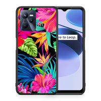 Thumbnail for Θήκη Realme C35 Tropical Flowers από τη Smartfits με σχέδιο στο πίσω μέρος και μαύρο περίβλημα | Realme C35 Tropical Flowers case with colorful back and black bezels