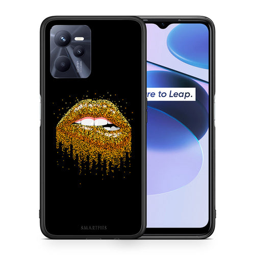 Θήκη Realme C35 Golden Valentine από τη Smartfits με σχέδιο στο πίσω μέρος και μαύρο περίβλημα | Realme C35 Golden Valentine case with colorful back and black bezels