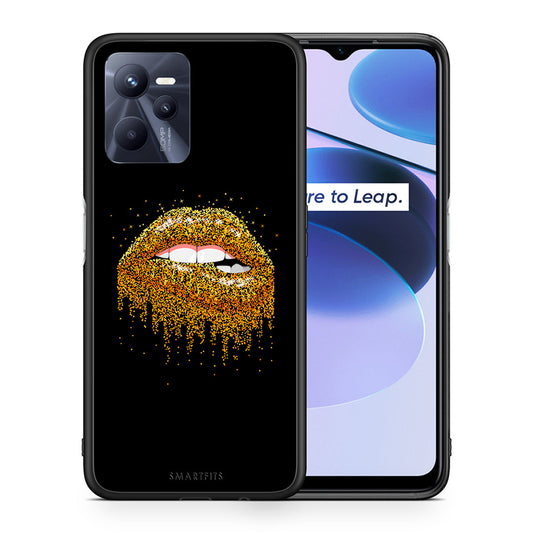 Θήκη Realme C35 Golden Valentine από τη Smartfits με σχέδιο στο πίσω μέρος και μαύρο περίβλημα | Realme C35 Golden Valentine case with colorful back and black bezels