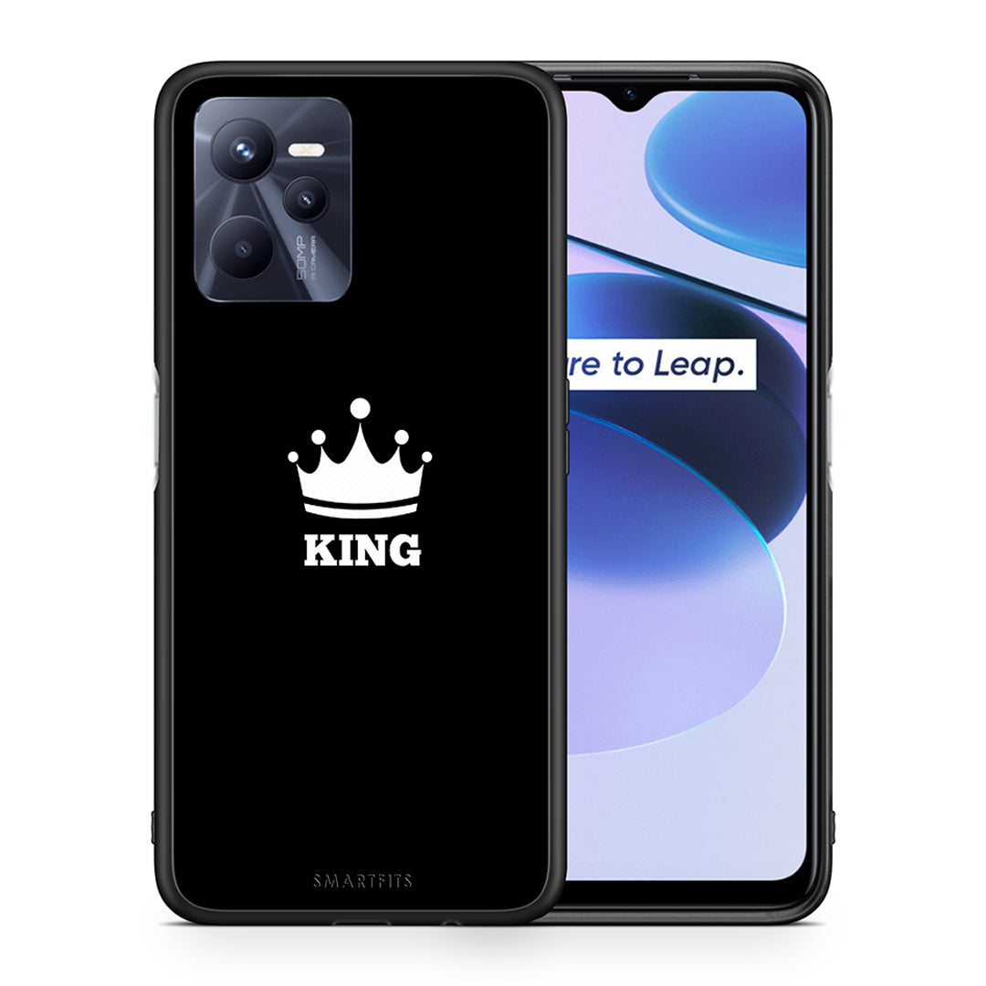 Θήκη Realme C35 King Valentine από τη Smartfits με σχέδιο στο πίσω μέρος και μαύρο περίβλημα | Realme C35 King Valentine case with colorful back and black bezels