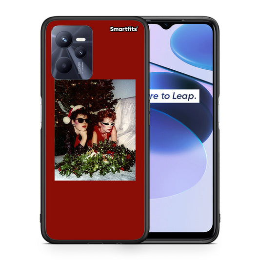 Θήκη Realme C35 Waiting For Xmas από τη Smartfits με σχέδιο στο πίσω μέρος και μαύρο περίβλημα | Realme C35 Waiting For Xmas case with colorful back and black bezels