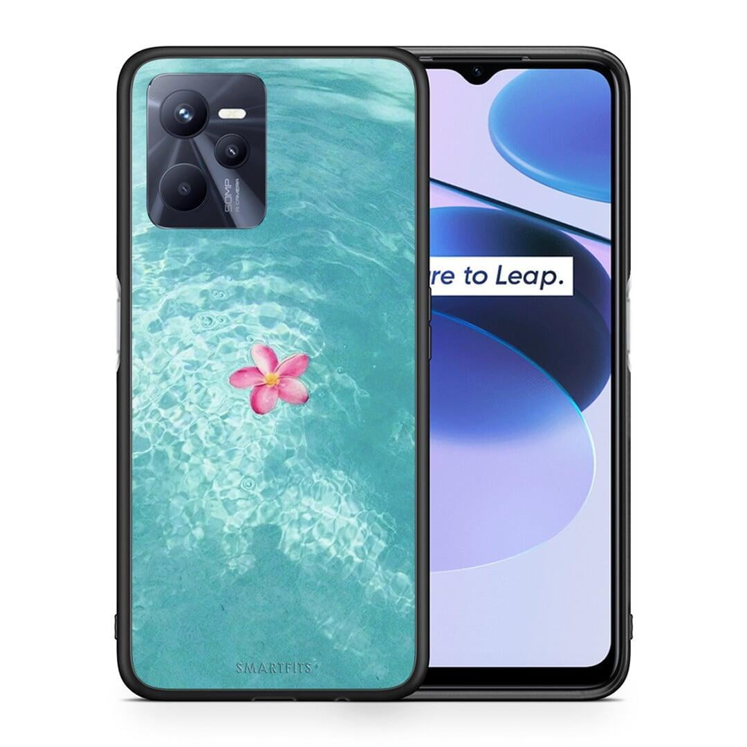 Θήκη Realme C35 Water Flower από τη Smartfits με σχέδιο στο πίσω μέρος και μαύρο περίβλημα | Realme C35 Water Flower case with colorful back and black bezels