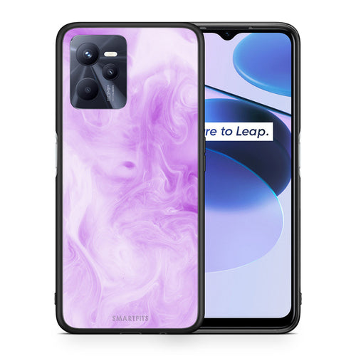 Θήκη Realme C35 Lavender Watercolor από τη Smartfits με σχέδιο στο πίσω μέρος και μαύρο περίβλημα | Realme C35 Lavender Watercolor case with colorful back and black bezels