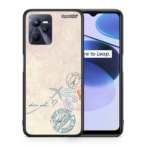 Θήκη Realme C35 Where Next από τη Smartfits με σχέδιο στο πίσω μέρος και μαύρο περίβλημα | Realme C35 Where Next case with colorful back and black bezels