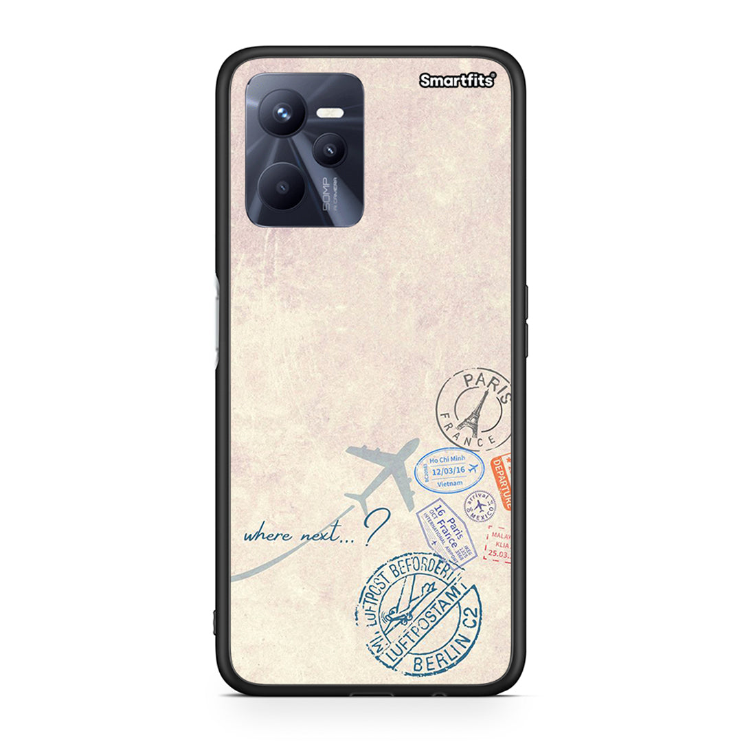 Realme C35 Where Next θήκη από τη Smartfits με σχέδιο στο πίσω μέρος και μαύρο περίβλημα | Smartphone case with colorful back and black bezels by Smartfits