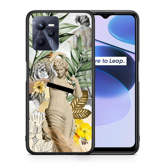 Θήκη Realme C35 Woman Statue από τη Smartfits με σχέδιο στο πίσω μέρος και μαύρο περίβλημα | Realme C35 Woman Statue case with colorful back and black bezels