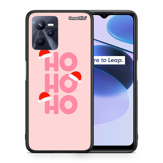 Θήκη Realme C35 Xmas Ho Ho Ho από τη Smartfits με σχέδιο στο πίσω μέρος και μαύρο περίβλημα | Realme C35 Xmas Ho Ho Ho case with colorful back and black bezels