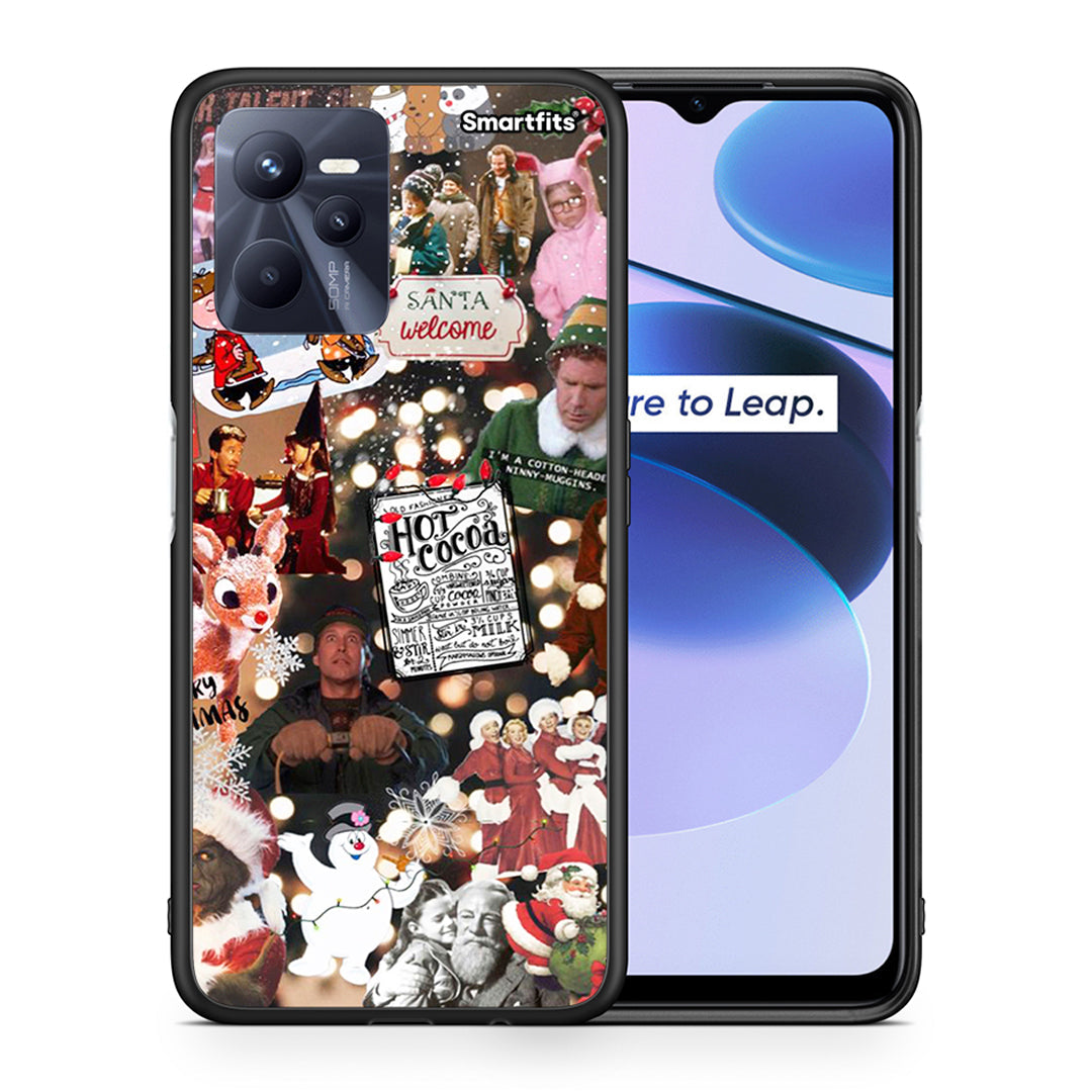 Θήκη Realme C35 Xmas Movies από τη Smartfits με σχέδιο στο πίσω μέρος και μαύρο περίβλημα | Realme C35 Xmas Movies case with colorful back and black bezels
