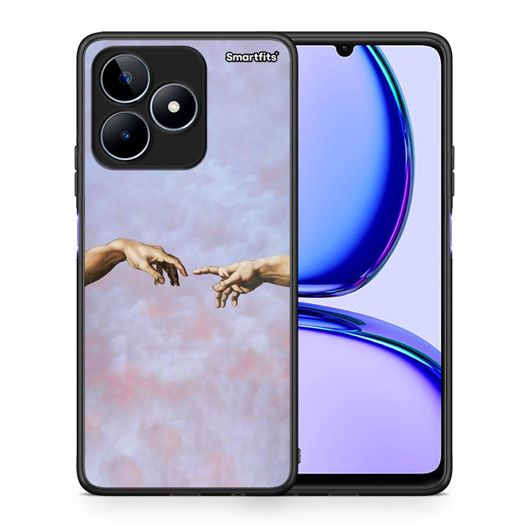 Θήκη Realme C53 Adam Hand από τη Smartfits με σχέδιο στο πίσω μέρος και μαύρο περίβλημα | Realme C53 Adam Hand case with colorful back and black bezels