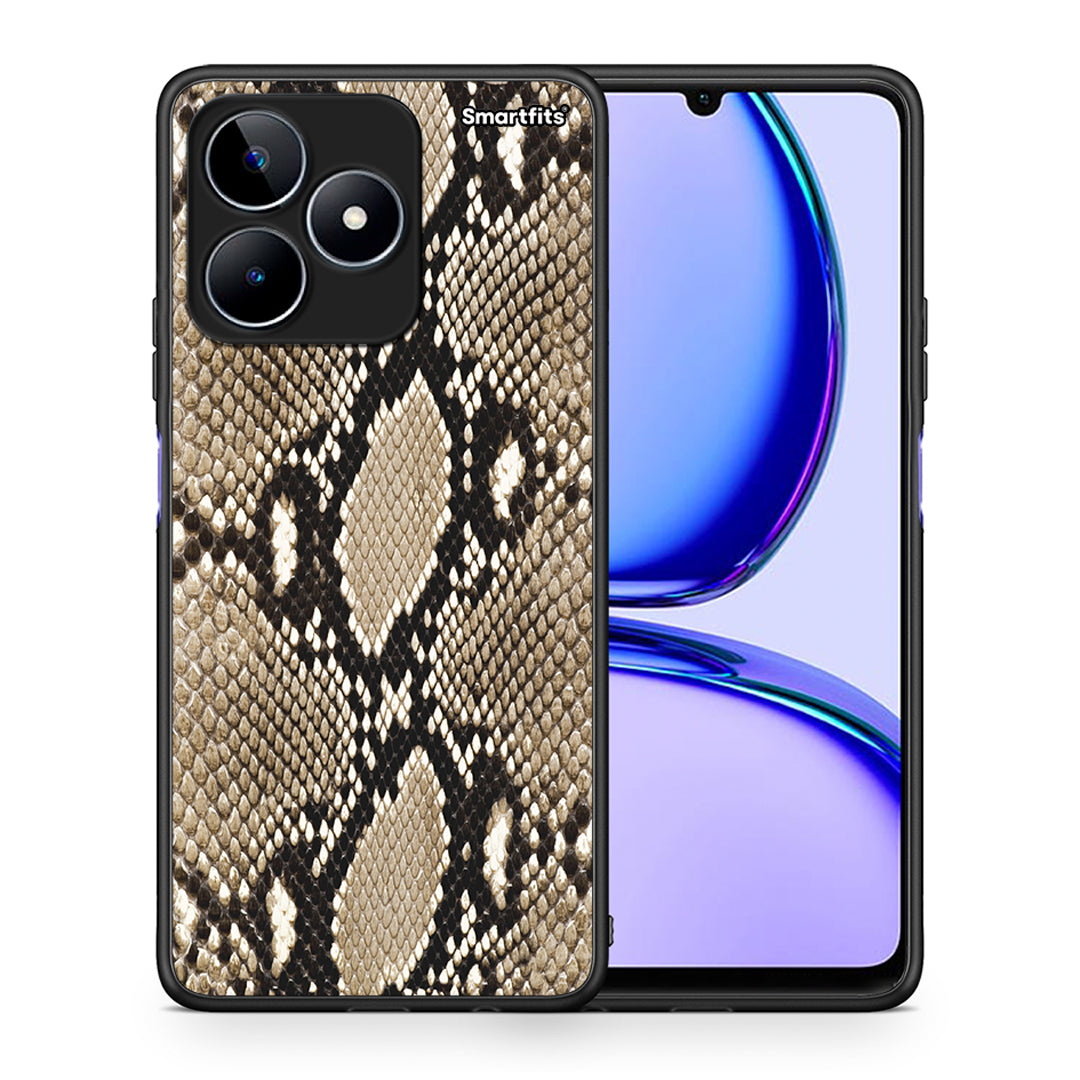 Θήκη Realme C53 Fashion Snake Animal από τη Smartfits με σχέδιο στο πίσω μέρος και μαύρο περίβλημα | Realme C53 Fashion Snake Animal case with colorful back and black bezels