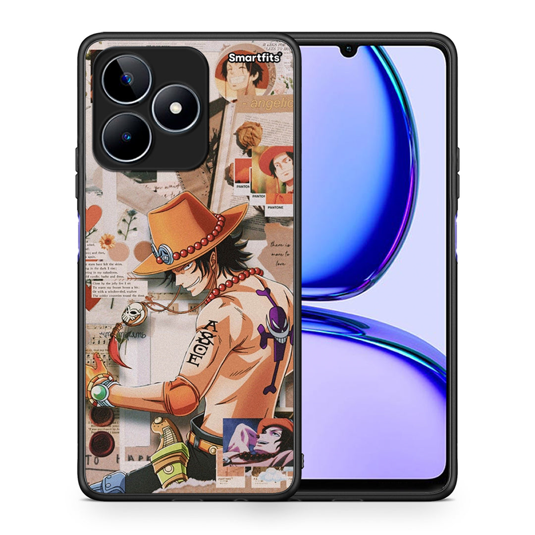 Θήκη Realme C53 Anime Collage από τη Smartfits με σχέδιο στο πίσω μέρος και μαύρο περίβλημα | Realme C53 Anime Collage case with colorful back and black bezels