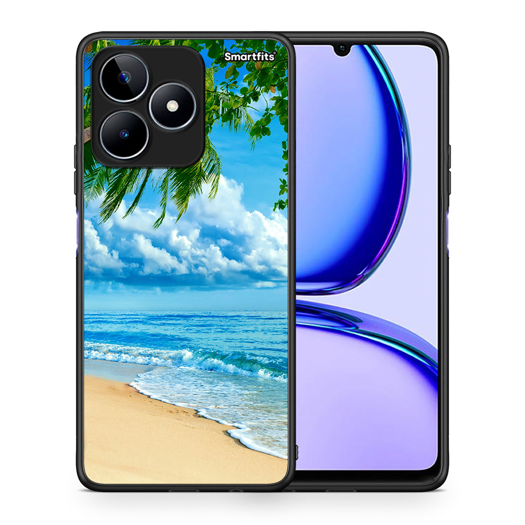 Θήκη Realme C53 Beautiful Beach από τη Smartfits με σχέδιο στο πίσω μέρος και μαύρο περίβλημα | Realme C53 Beautiful Beach case with colorful back and black bezels