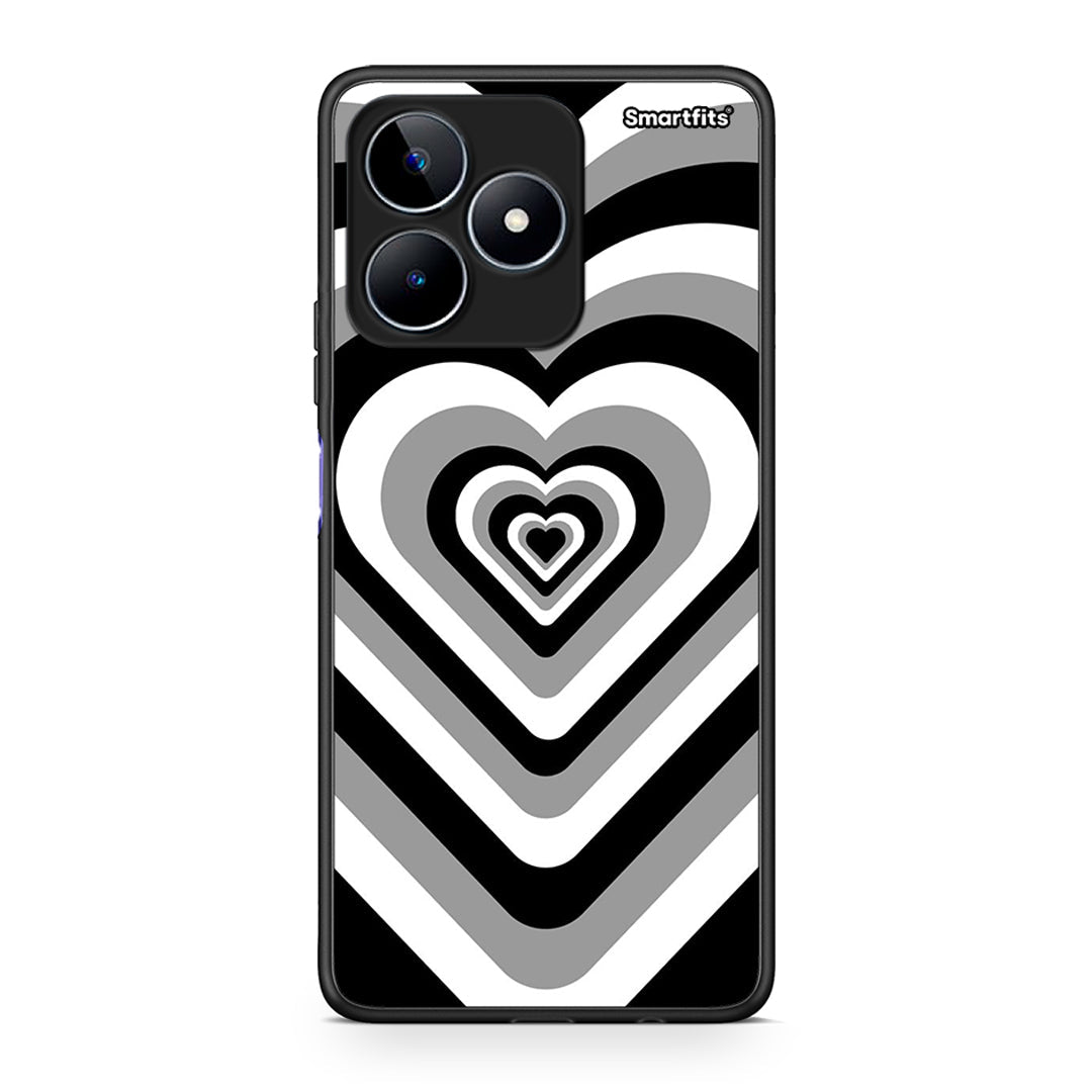 Realme C53 Black Hearts θήκη από τη Smartfits με σχέδιο στο πίσω μέρος και μαύρο περίβλημα | Smartphone case with colorful back and black bezels by Smartfits