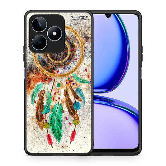 Θήκη Realme C53 DreamCatcher Boho από τη Smartfits με σχέδιο στο πίσω μέρος και μαύρο περίβλημα | Realme C53 DreamCatcher Boho case with colorful back and black bezels