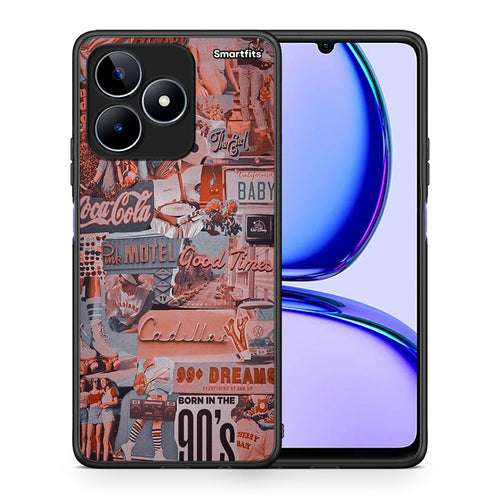 Θήκη Realme C53 Born In 90s από τη Smartfits με σχέδιο στο πίσω μέρος και μαύρο περίβλημα | Realme C53 Born In 90s case with colorful back and black bezels