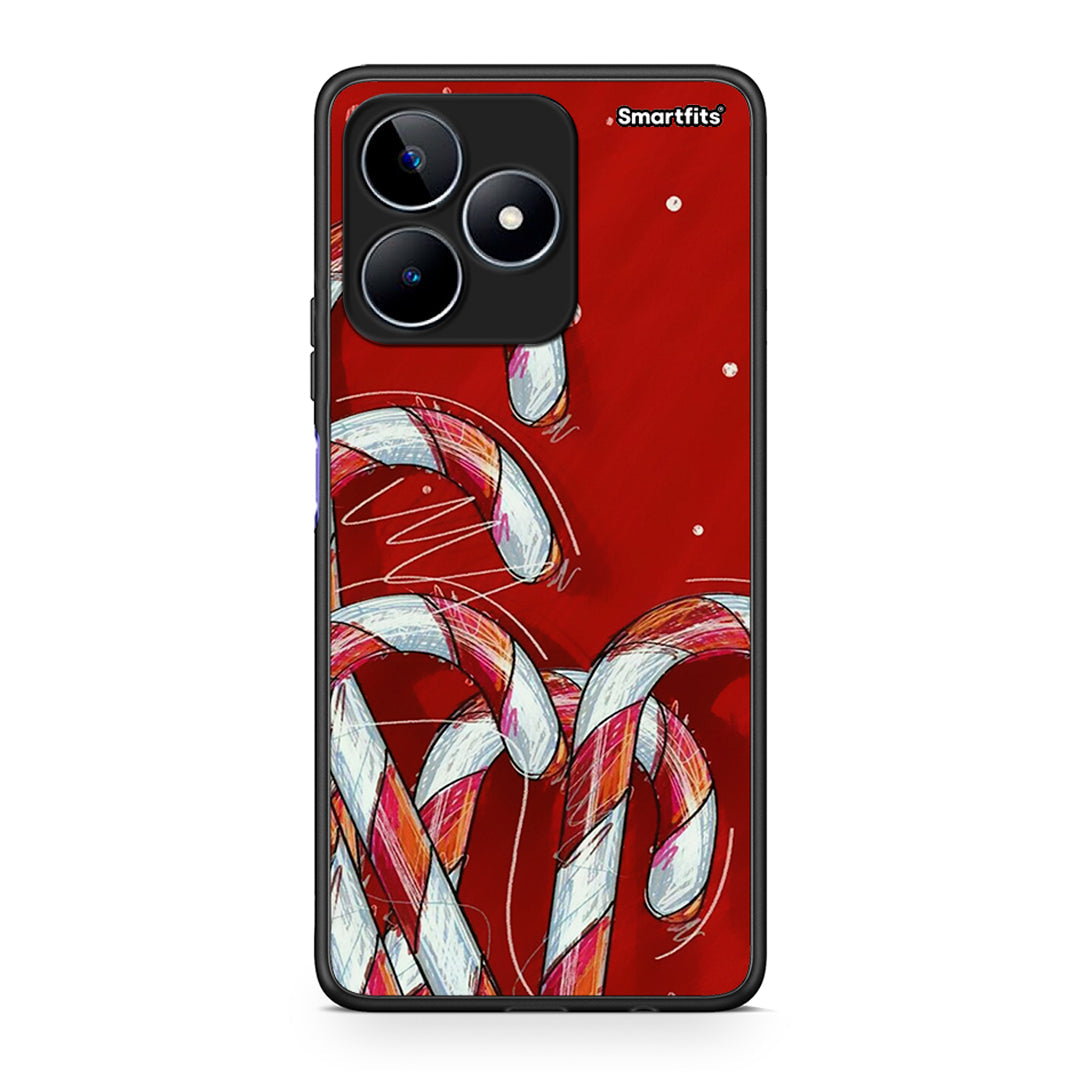 Realme C53 Candy Cane θήκη από τη Smartfits με σχέδιο στο πίσω μέρος και μαύρο περίβλημα | Smartphone case with colorful back and black bezels by Smartfits