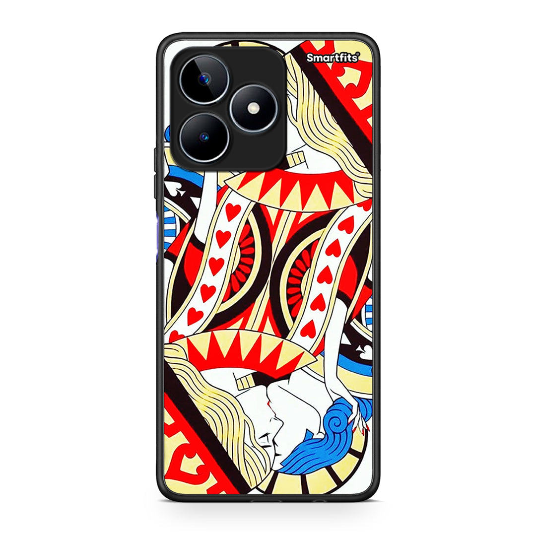 Realme C53 Card Love θήκη από τη Smartfits με σχέδιο στο πίσω μέρος και μαύρο περίβλημα | Smartphone case with colorful back and black bezels by Smartfits